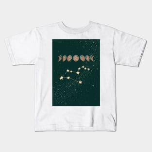 Leo zodiac Moon phases Kids T-Shirt